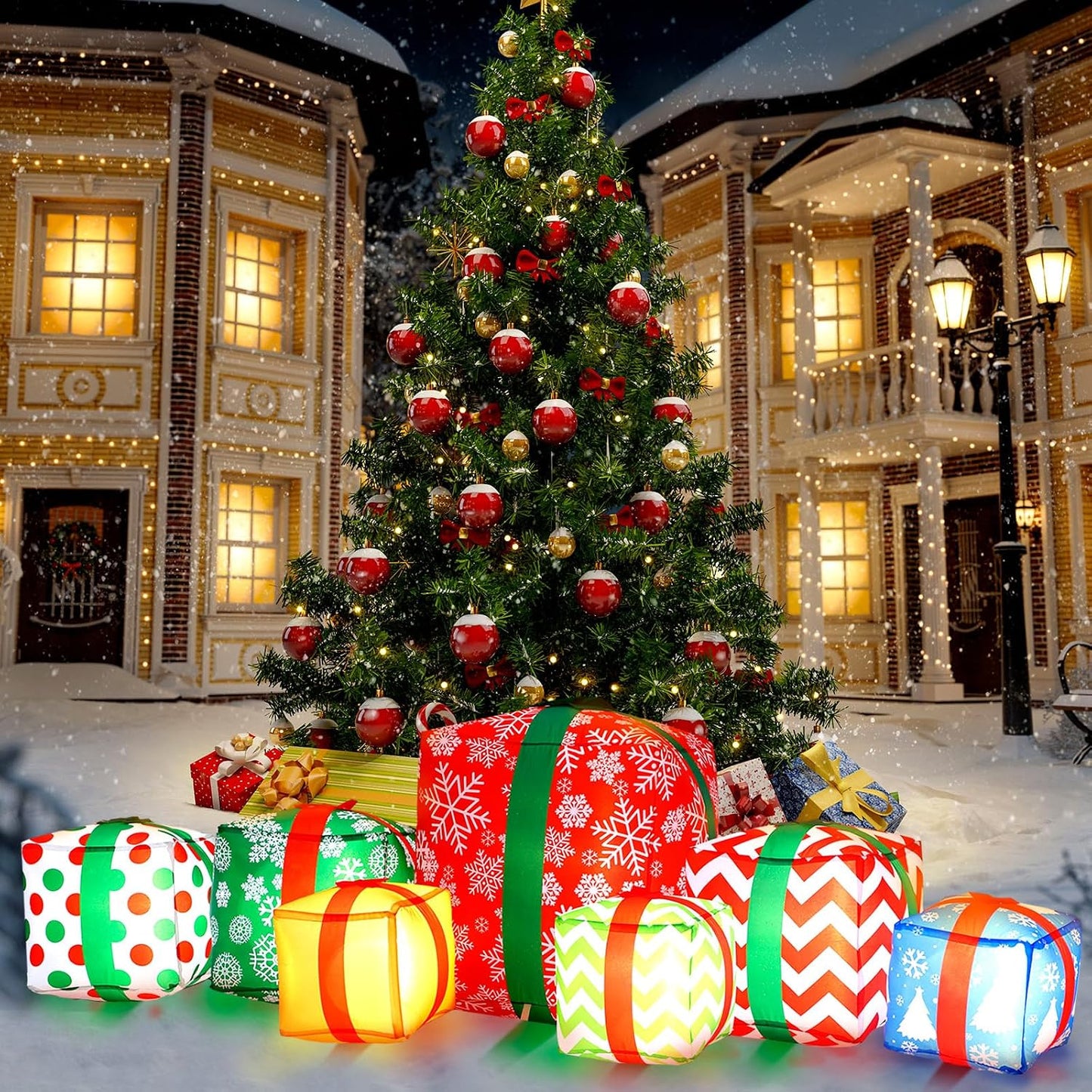 7 Pzas Inflable LED Santa Claus para fiesta