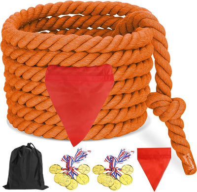 Cuerda tira y afloja 40ft para niños y adultos color naranja