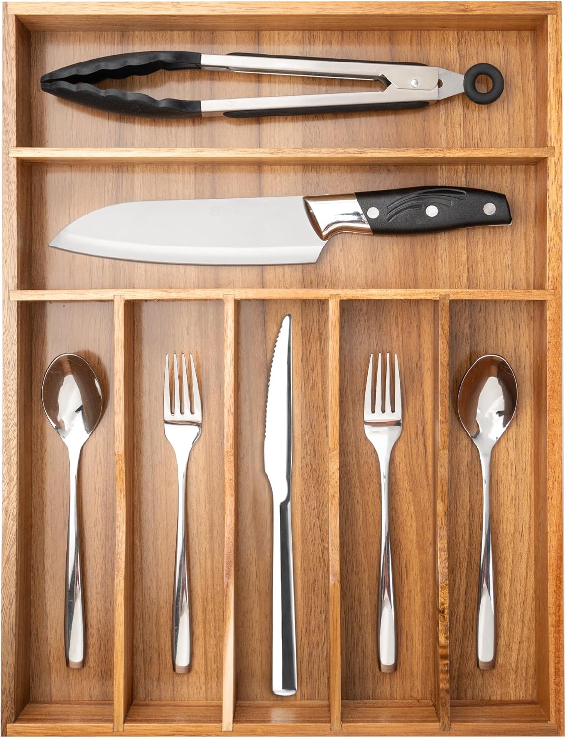 Organiz. cubiertos acacia cajón cocina