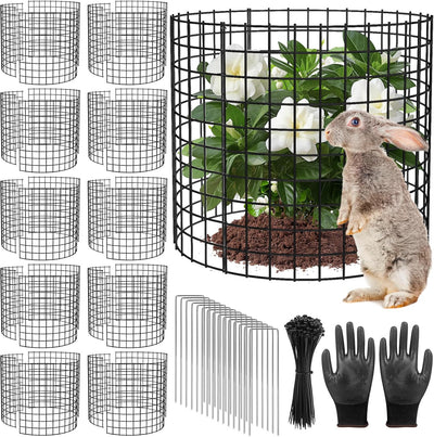 10 Protectores de plantas jaula alambre 13x12pulg jardín