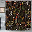 Cortina ducha retro hongos hadas flores 72x72pulg