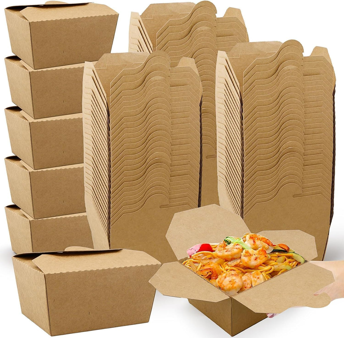 Pack 160 cajas take out 25-45oz papel resistente grasa