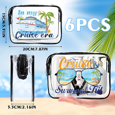 Bolsas maquillaje transparente PVC 6 pzas para crucero