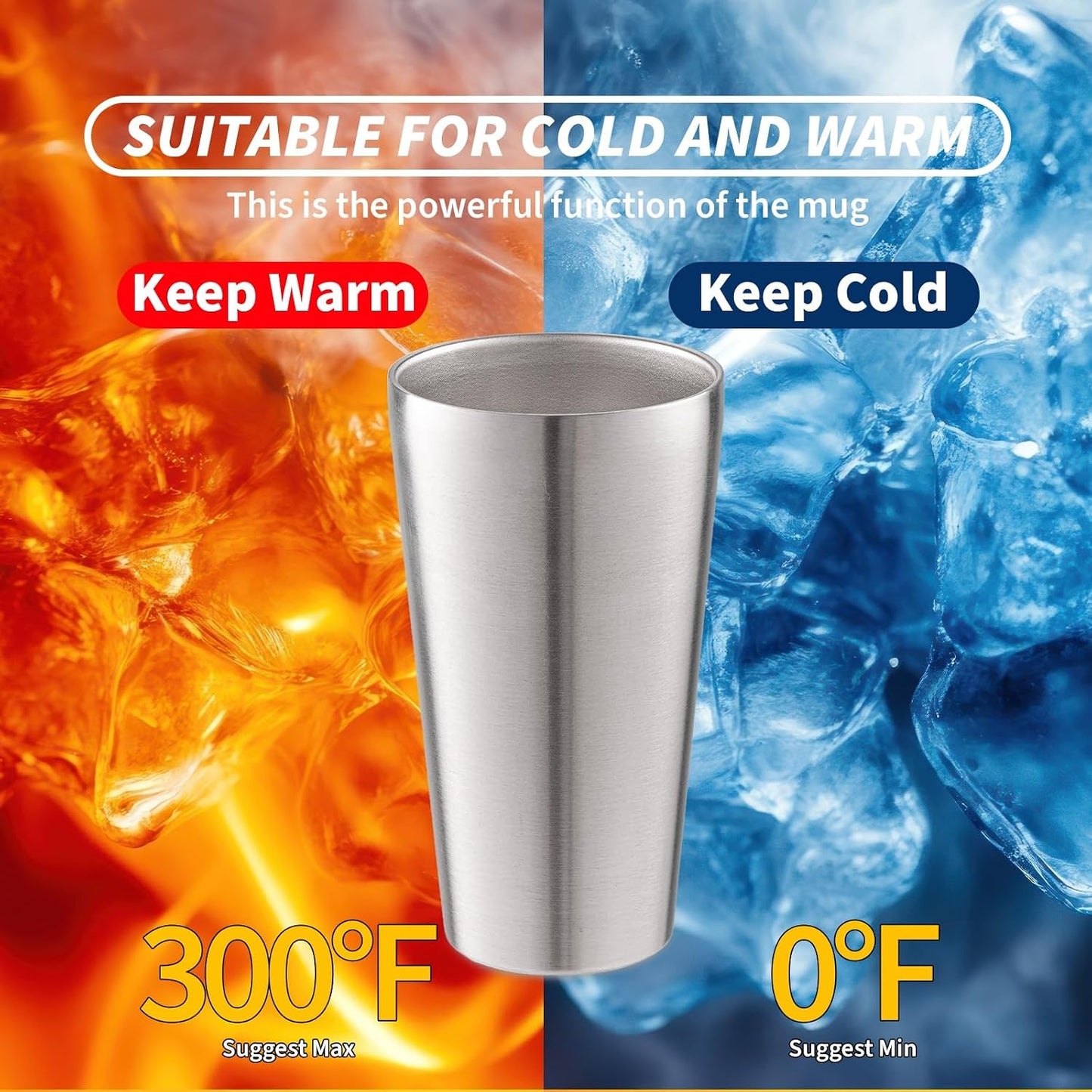 6 Pzas Tazas Acero Inox Doble Pared 18.6oz Reutilizables