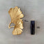 Bandeja tocador soporte anillos forma hoja ginkgo dorado