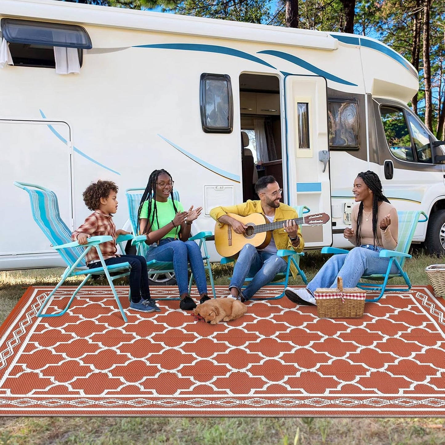 Alfombra Reversible Plástico Impermeable 9x18ft Exteriores