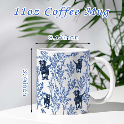 Taza café Toile azul para amantes de Labradores