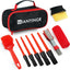 Set 10 Cepillos Limpieza Interior Coche Microfibra con Bolsa