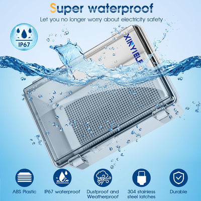 Caja conexiones plástico ABS IP67 impermeable 11x7.5x5.5pulg