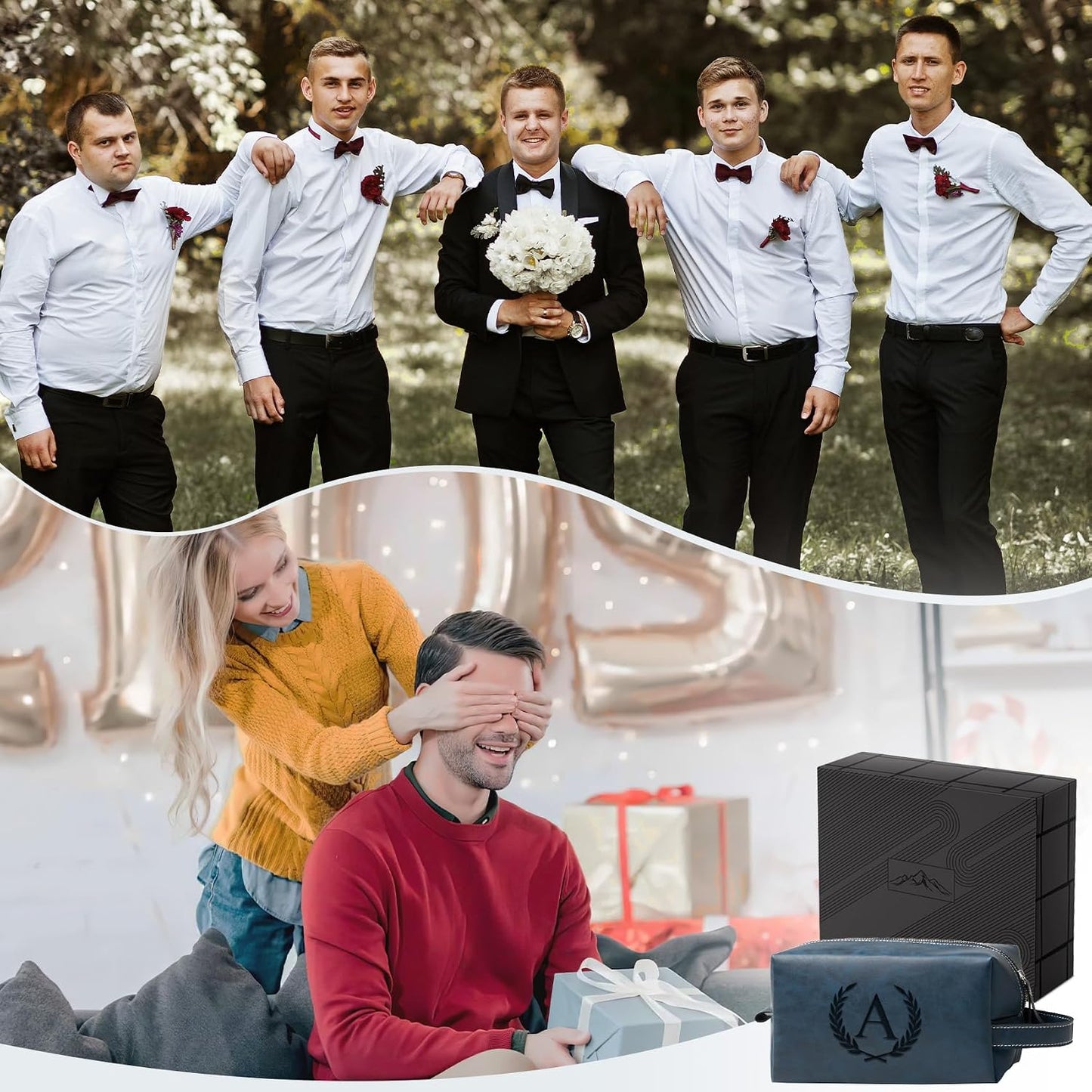 Neceser viaje hombre piel sintética impermeable bolsa afeitar