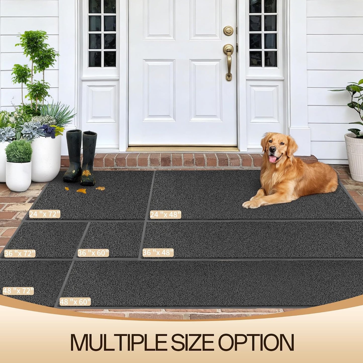 Tapete puerta 36x48pulg impermeable resistente decoloración