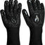 Guantes parrilla silicona resistentes 1472°F negro
