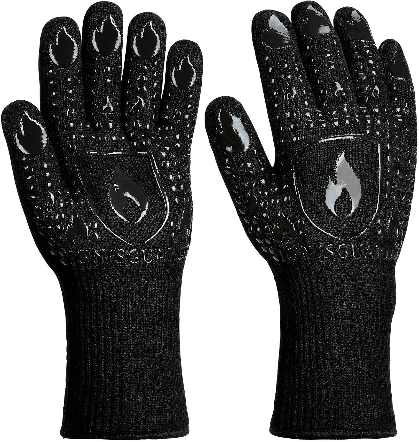 Guantes parrilla silicona resistentes 1472°F negro