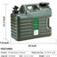 Jarra agua acampar 5gal espita verde militar set 2