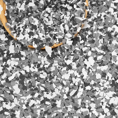 Chips decorativos para piso hormigón y paredes negro blanco