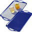 Bandeja melamina azul 19x11.6 con asas set 2