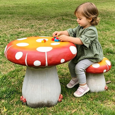 Estatua resina hongo 20.8pulg para jardín patio decoración