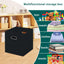 Cubos almacenamiento plegables tela con asas set 3 negro