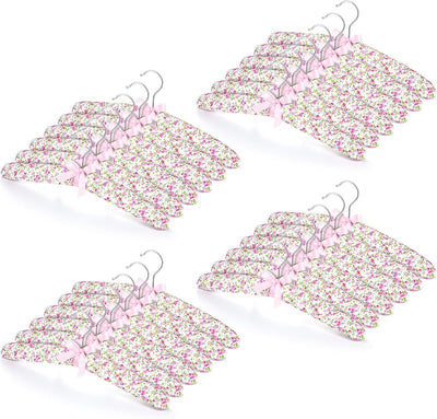 24 Perchas Satén Giratorio 360° para Ropa Mujer