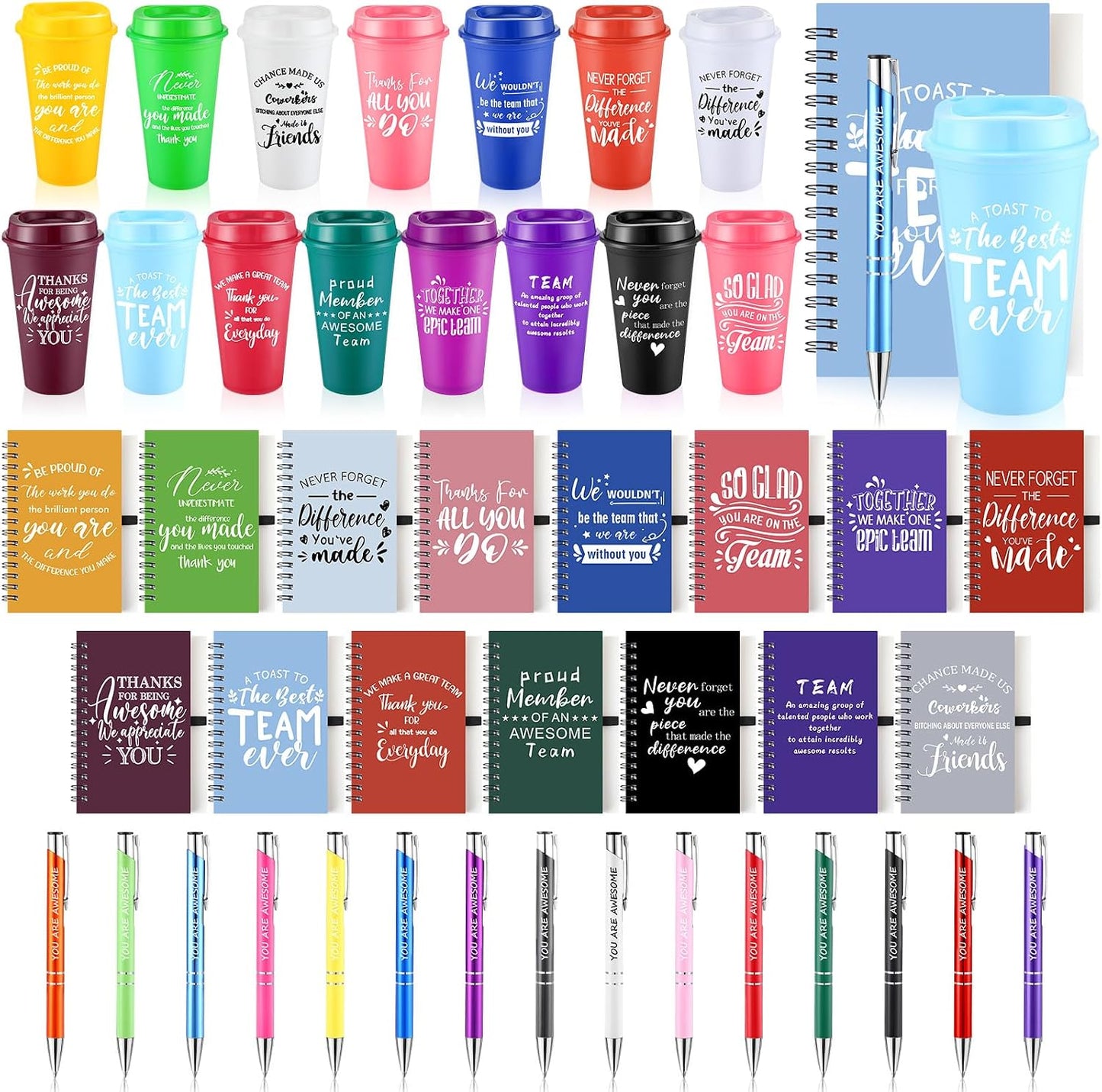 45 Pzas Tazas Plástico 16oz Con Tapa Libretas