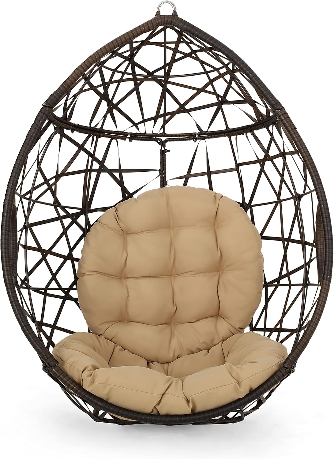 Silla colgante mimbre forma lágrima multimarrón
