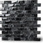 Azulejo mosaico vidrio salpicadero negro gris 12x12" 5pzs