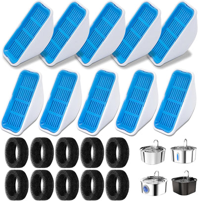 Filtros agua gato 3.2l/2.5l pack 10 filtros y 10 esponjas