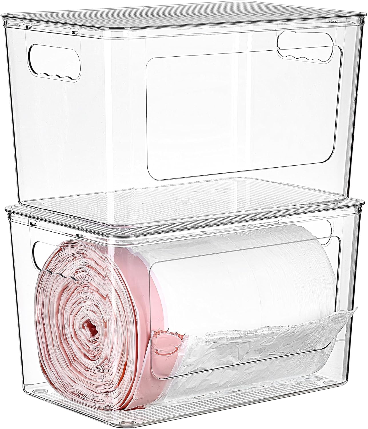 2 Dispensadores bolsas basura transparentes 13/30/33gal