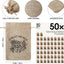 50 bolsas arpillera con etiqueta y cordel pack semillas