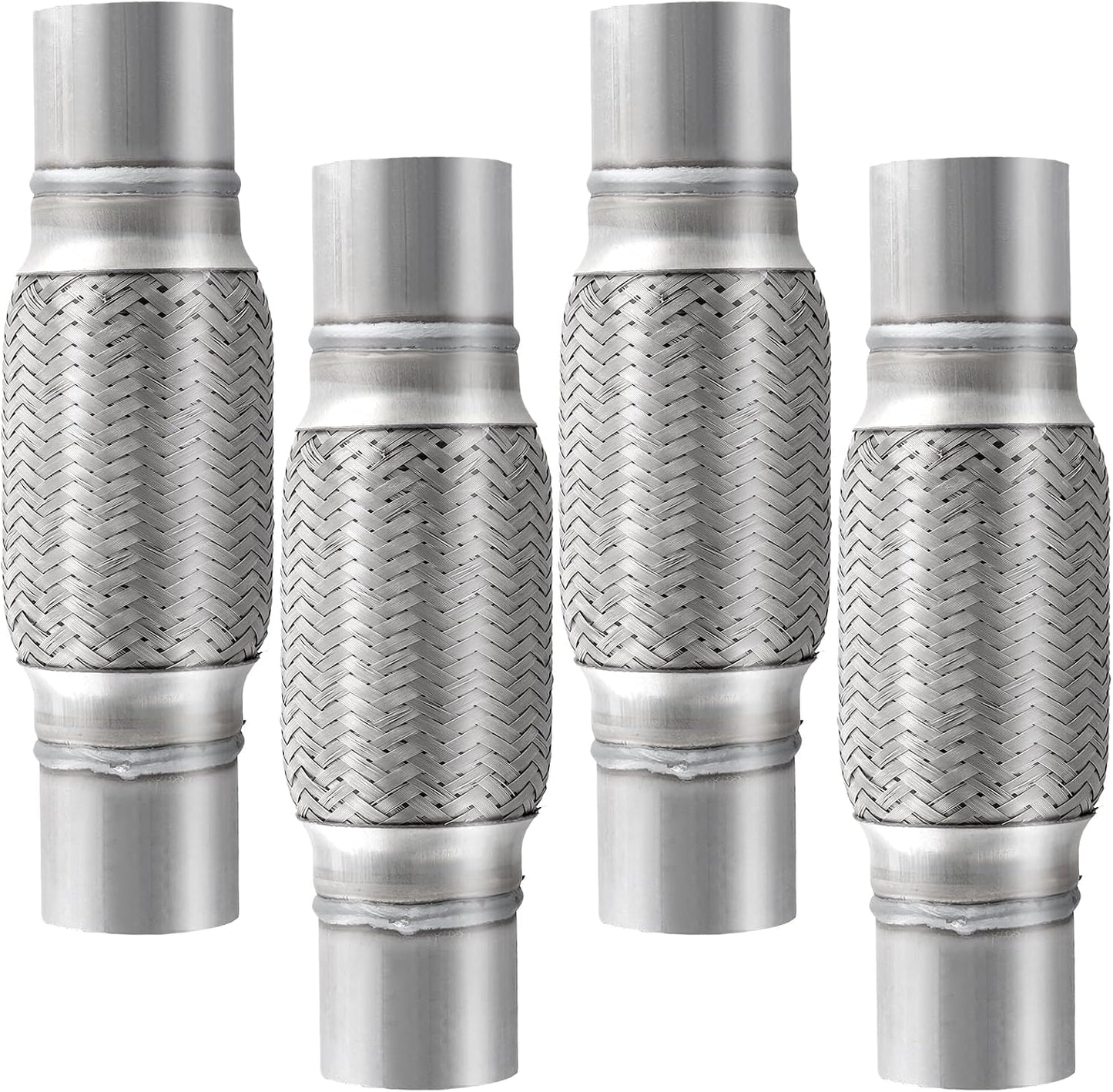 4 Tubos Escape Flexibles Acero Inox 2x6x10"