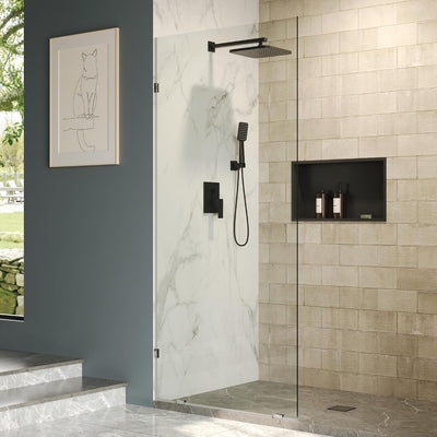 Panel ducha fijo 36x78pulg vidrio templado plateado