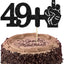 Decoración tarta purpurina negra número 50 fiesta cumpleaños