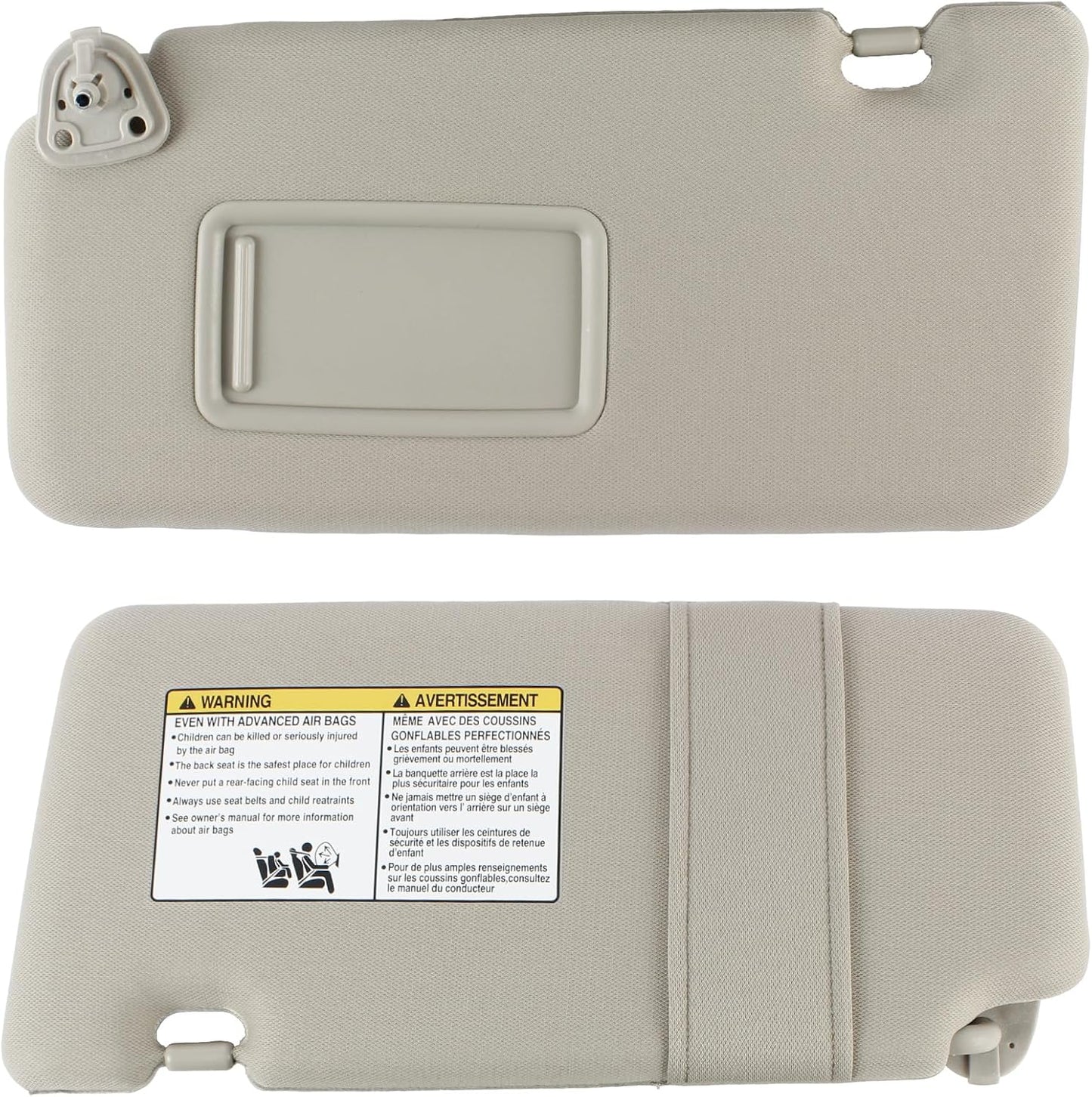 Visera solar Nissan Versa 07-12 UV espejo maquillaje beige