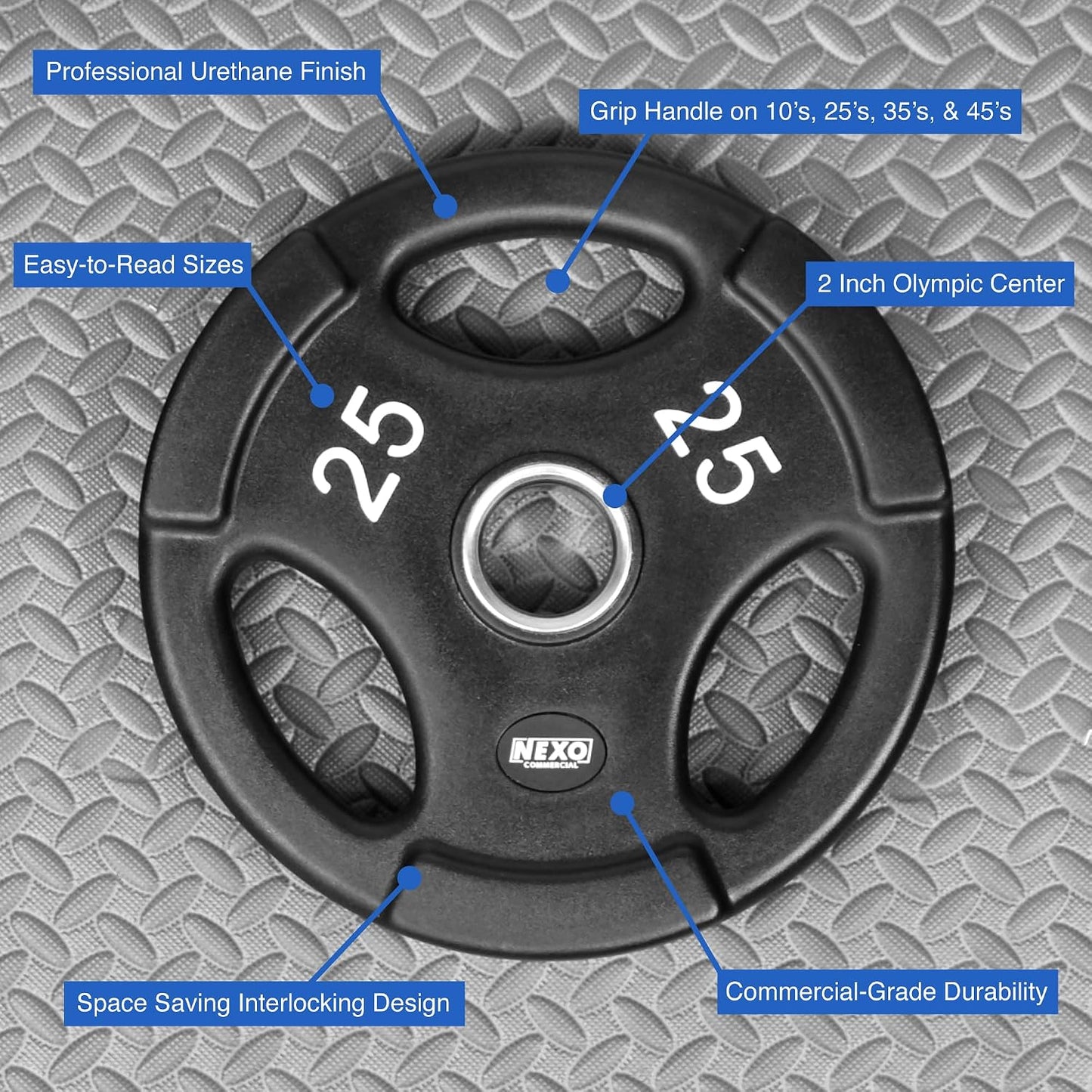 Set platos uretano 85lb 25x10x5x2.5 pulg acabado premium