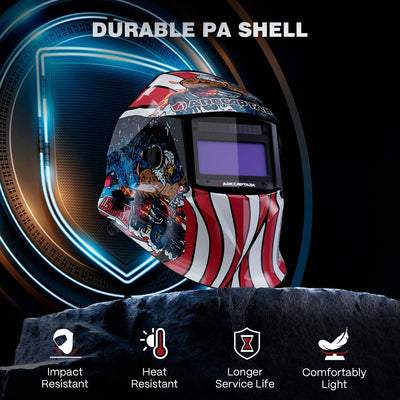 Casco soldadura pantalla grande claridad óptica 4 sensores