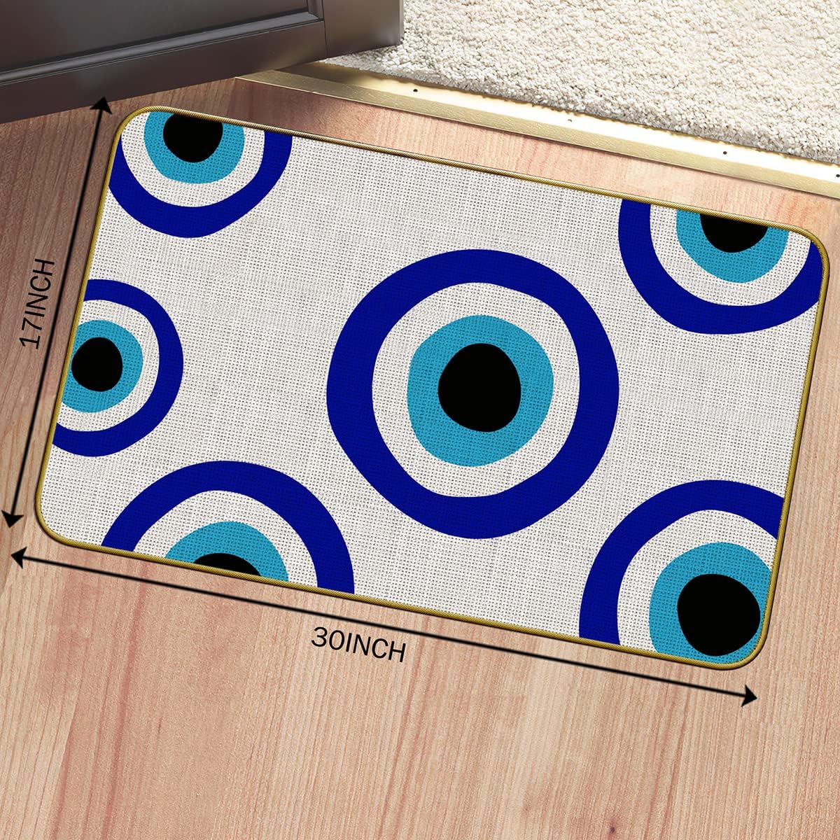 Tapete puerta ojo turco bohemio 30x17pulg entrada