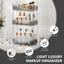 Organiz. baño 3 niveles bandeja maquillaje piel gris