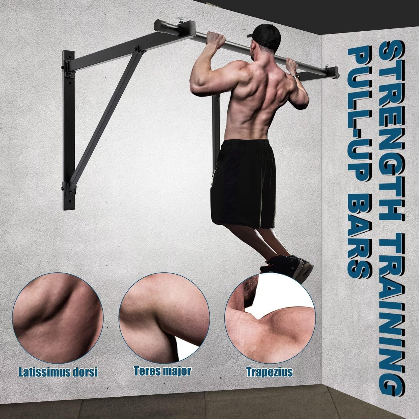 Barra pull up pared 50pulg 500lb