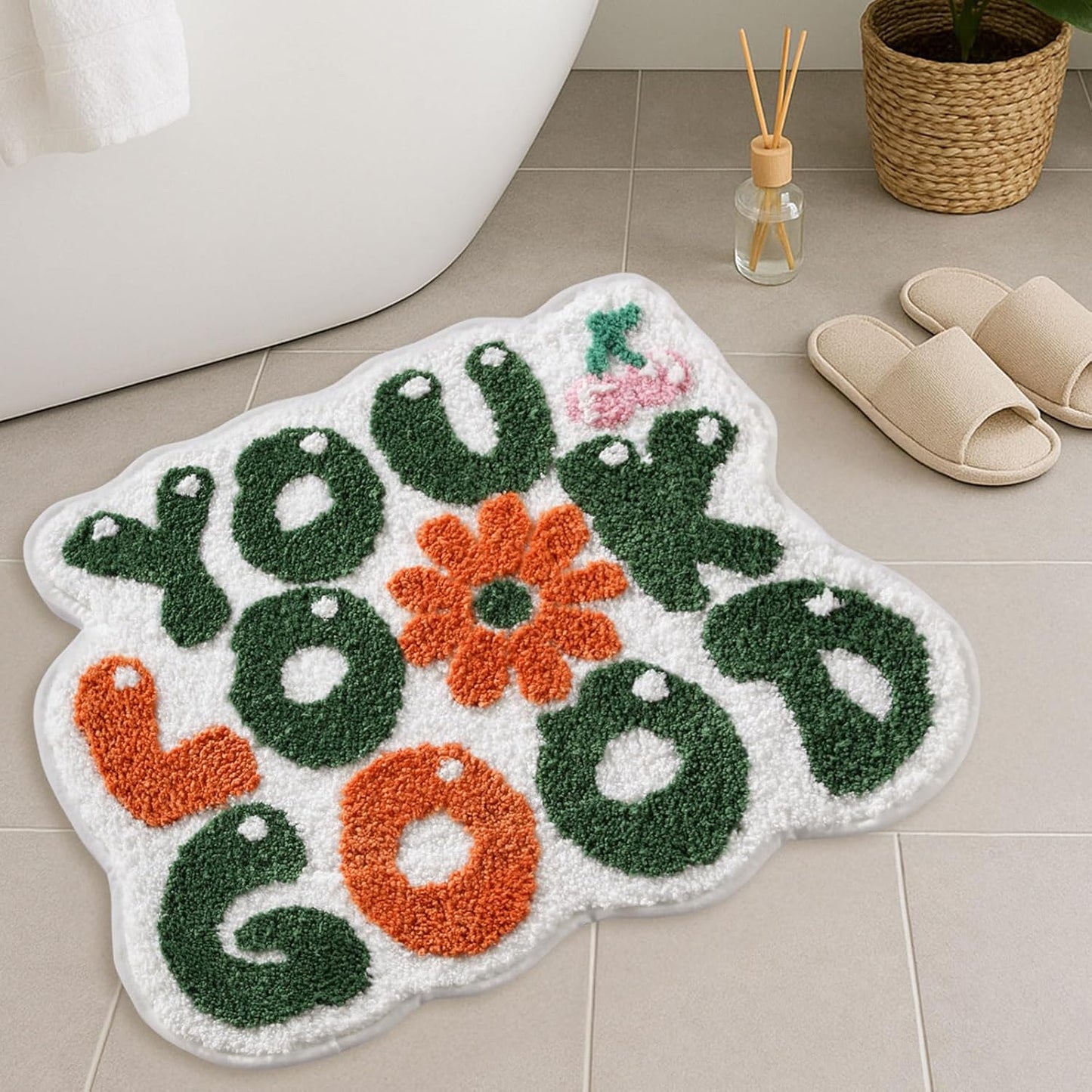 Alfombra baño 21x25pulg suave antideslizante para niñas