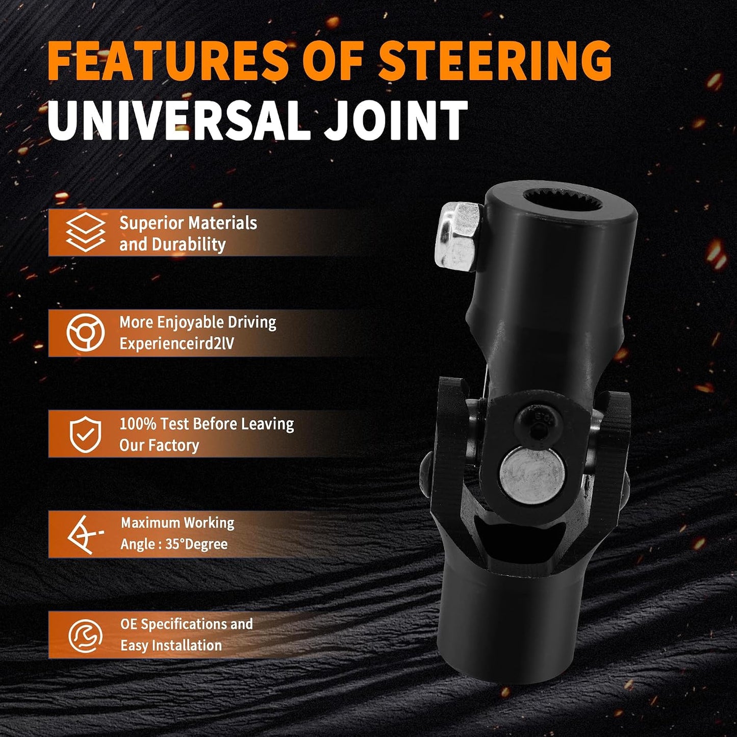 Junta eje universal negro 3.78" 3/4x9/16 -26 spline