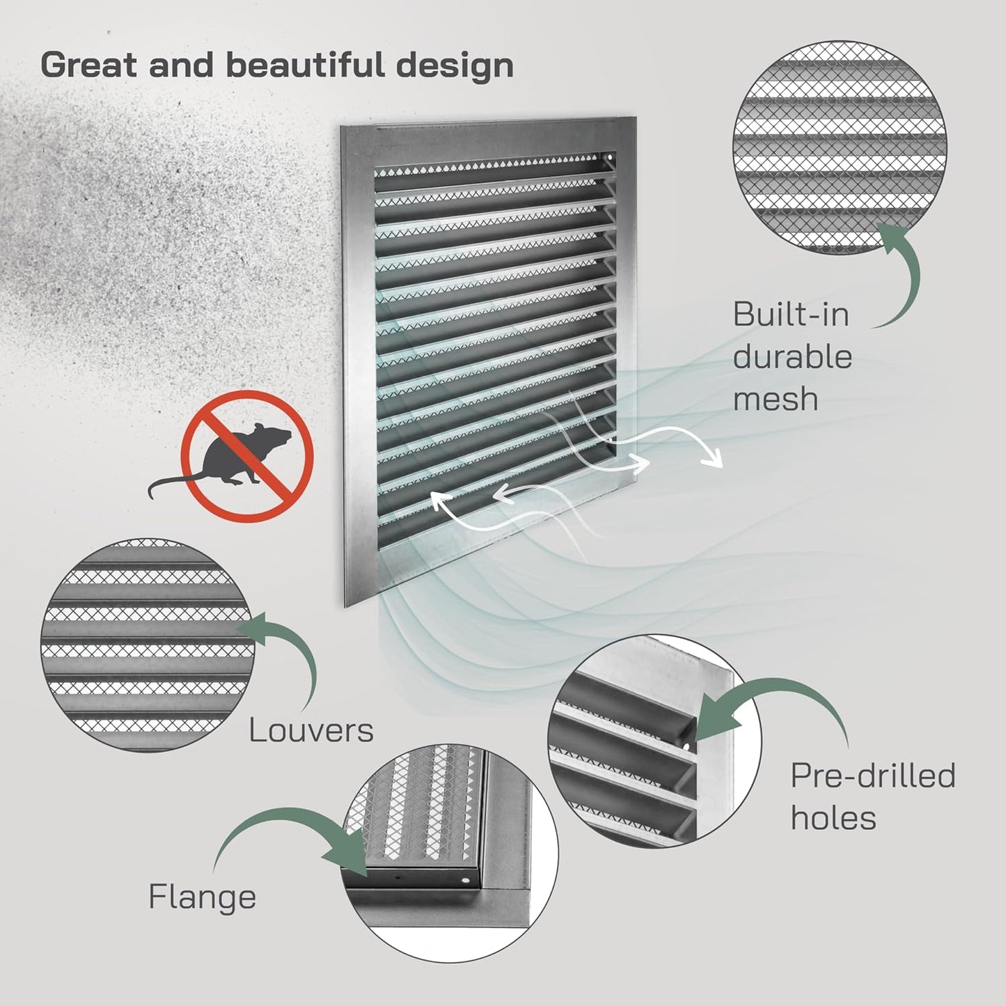 Cubierta ventilación 12x12pulg cuadrada galvanizada
