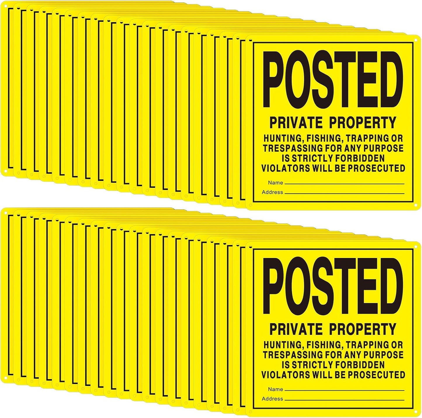 40 Carteles No Introducir 12x12" Aluminio Amarillo