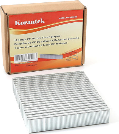 Grapas corona estrecha 1/4 pulg galvanizadas 18 GA para clavadoras