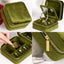 Estuche joyas viaje terciopelo con espejo verde