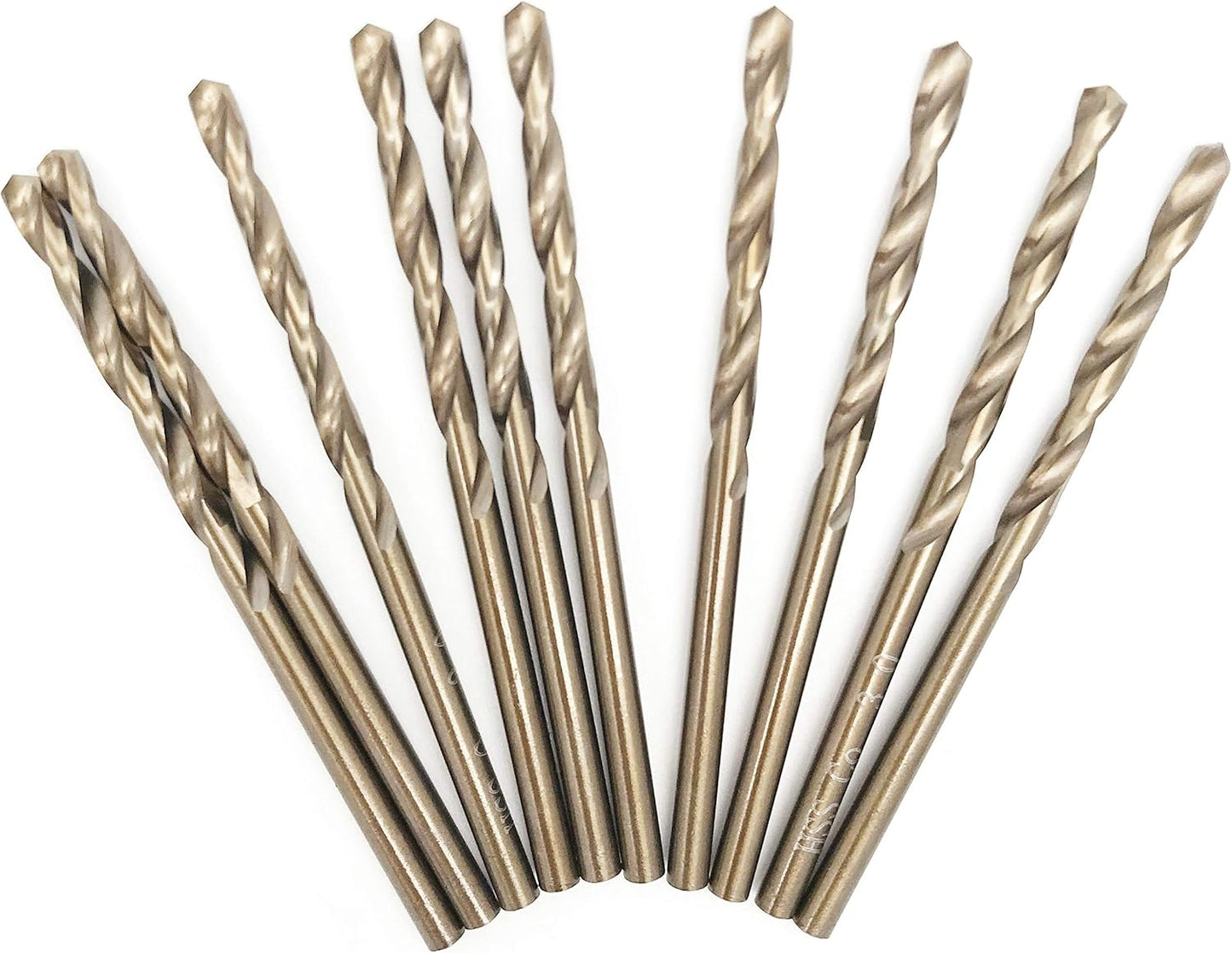 Broca cobalto M35 HSS 0.118pulg punto dividido metal 10uds