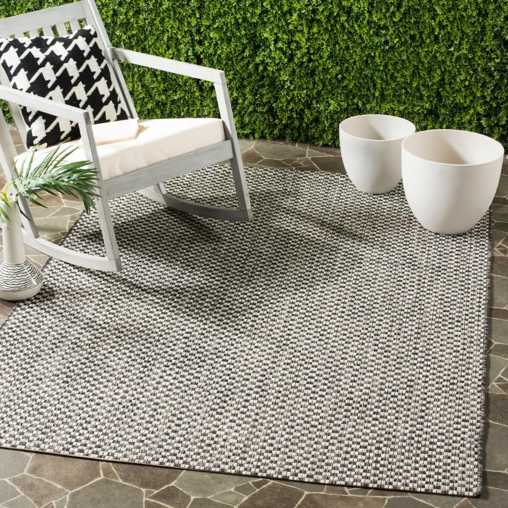 Alfombra lavable exterior 4x5ft 7" negro gris claro