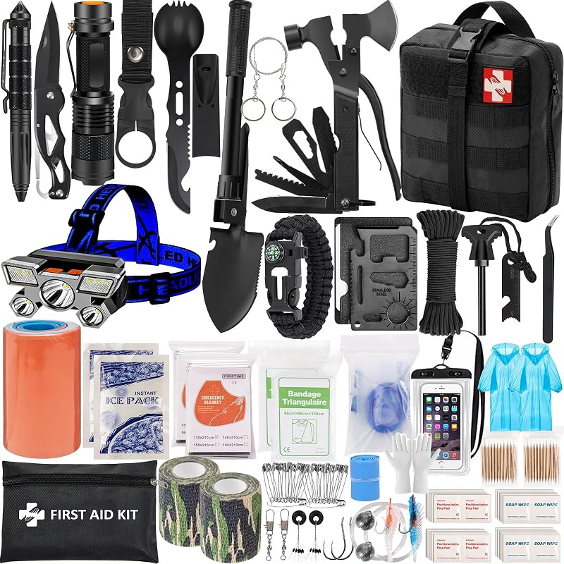 Kit supervivencia primeros auxilios con bolsa molle color