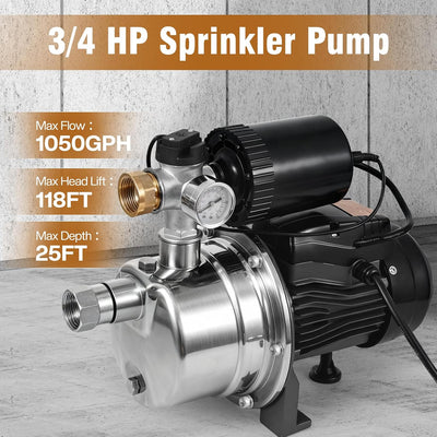 Bomba agua 3/4 HP acero inox 1050 GPH 110V