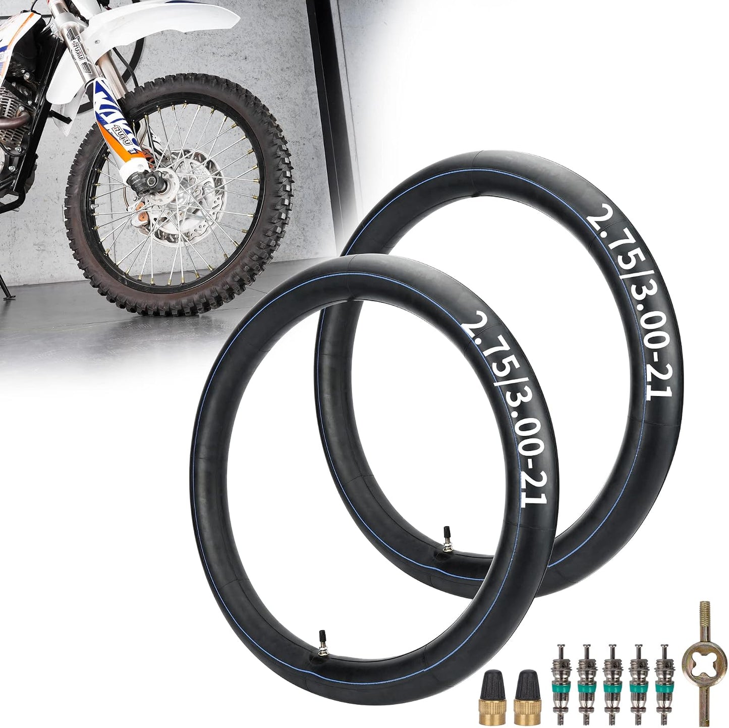 2 Tubos Interior Motocicleta 2.75-21 TR4 Goma Resistente
