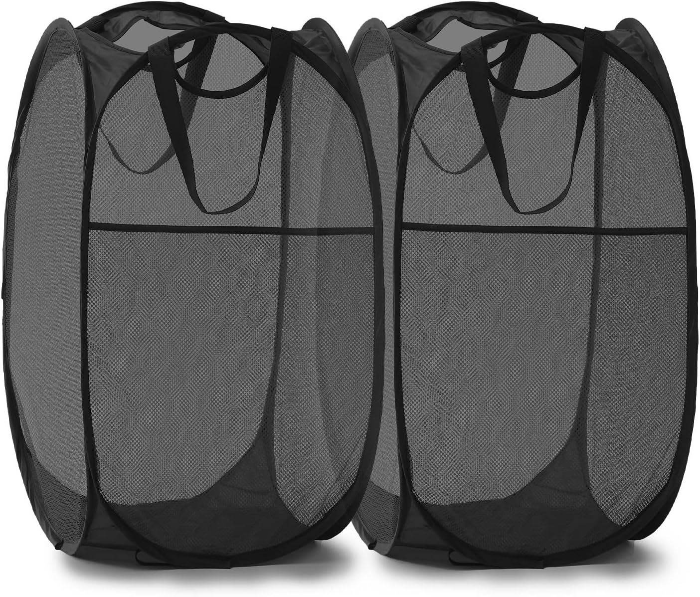 Cesta plegable malla para ropa sucia con asas